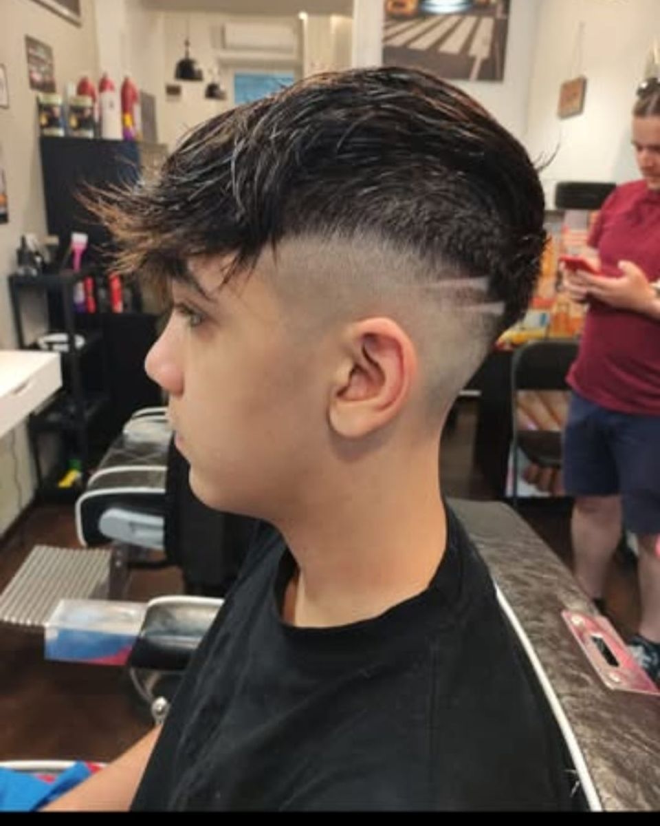 Choppy fringe fade haircut